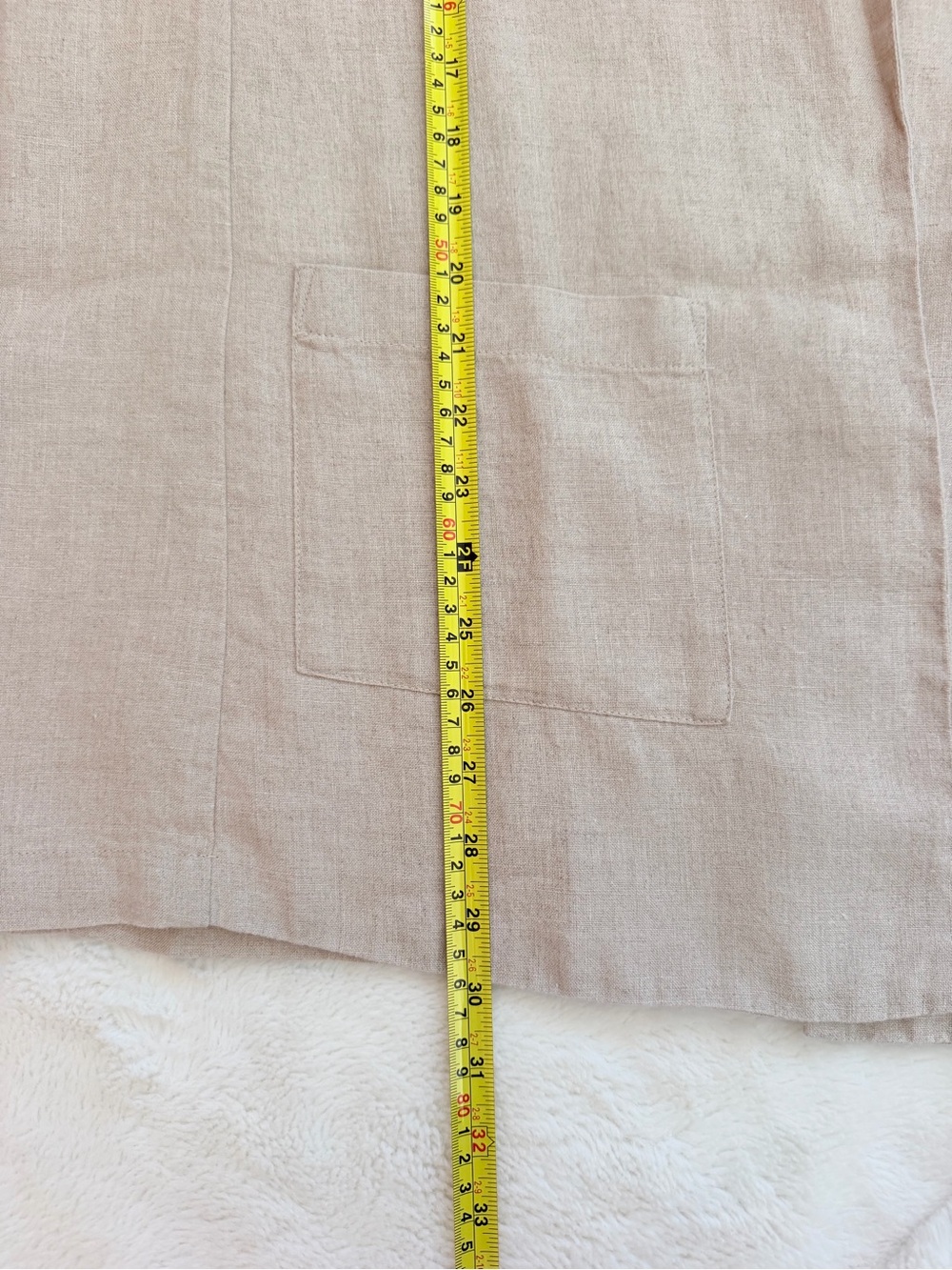 Eileen Fisher Organic Linen Long Blazer Jacket - Color Flax - Size Large - Picture 12 of 14